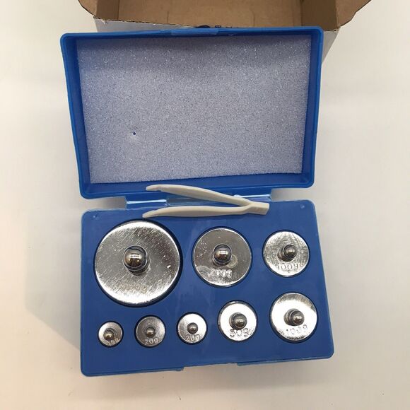 HFS(R) Scale Balance Calibration Weight Set - 10-1000G 8Pc Set with Case NEW - Picture 1 of 10